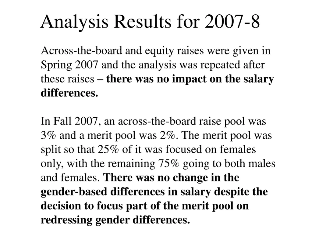 analysis results for 2007 8