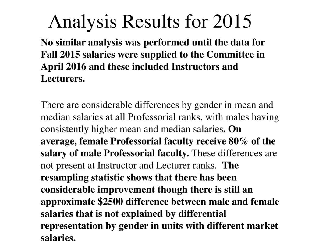 analysis results for 2015 no similar analysis