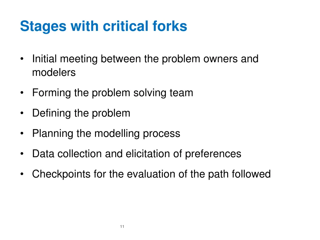 stages with critical forks