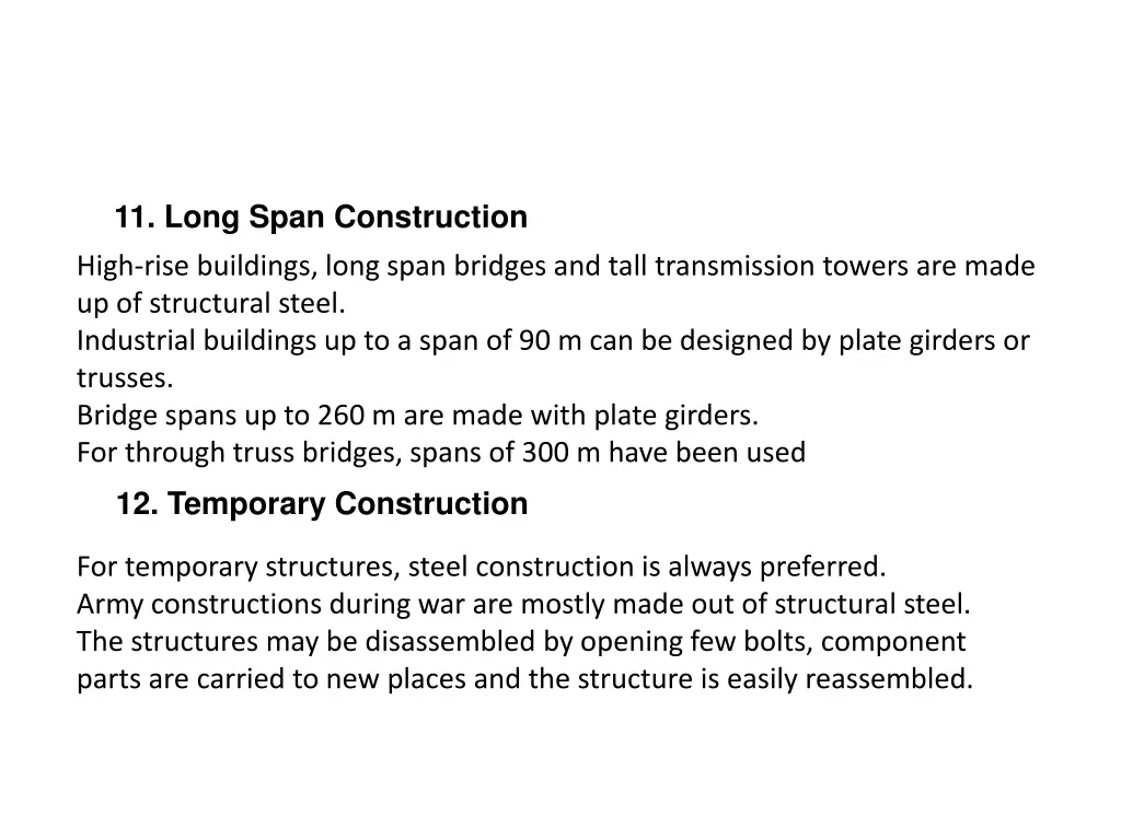 11 long span construction