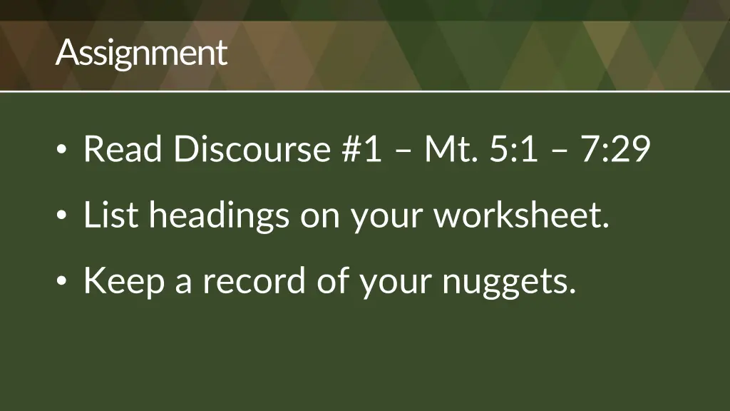 assignment