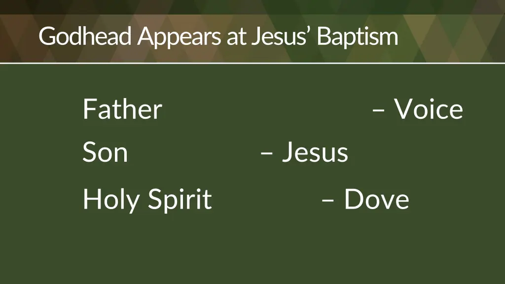 godhead appears at jesus baptism