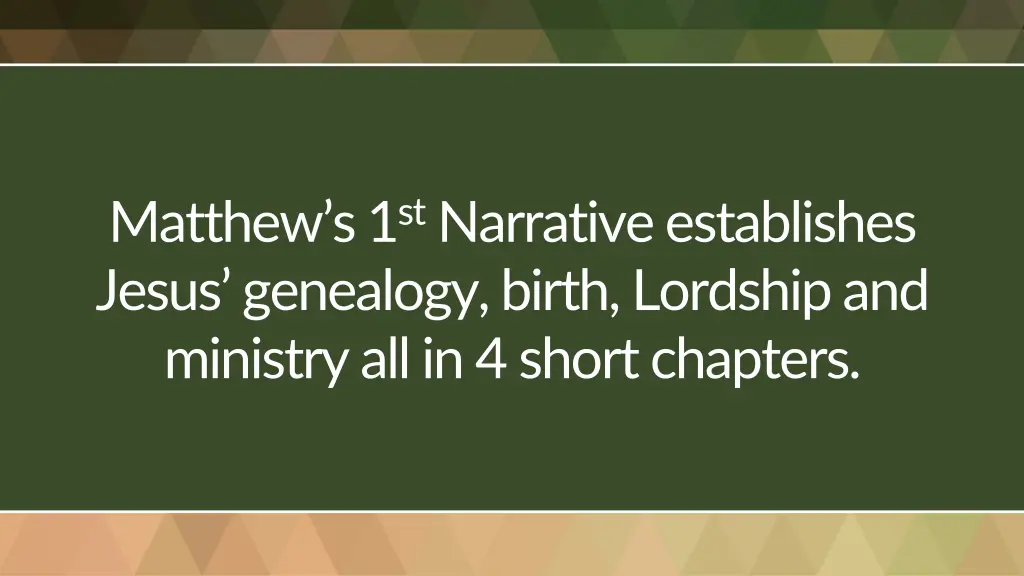 matthew s 1 st narrative establishes jesus
