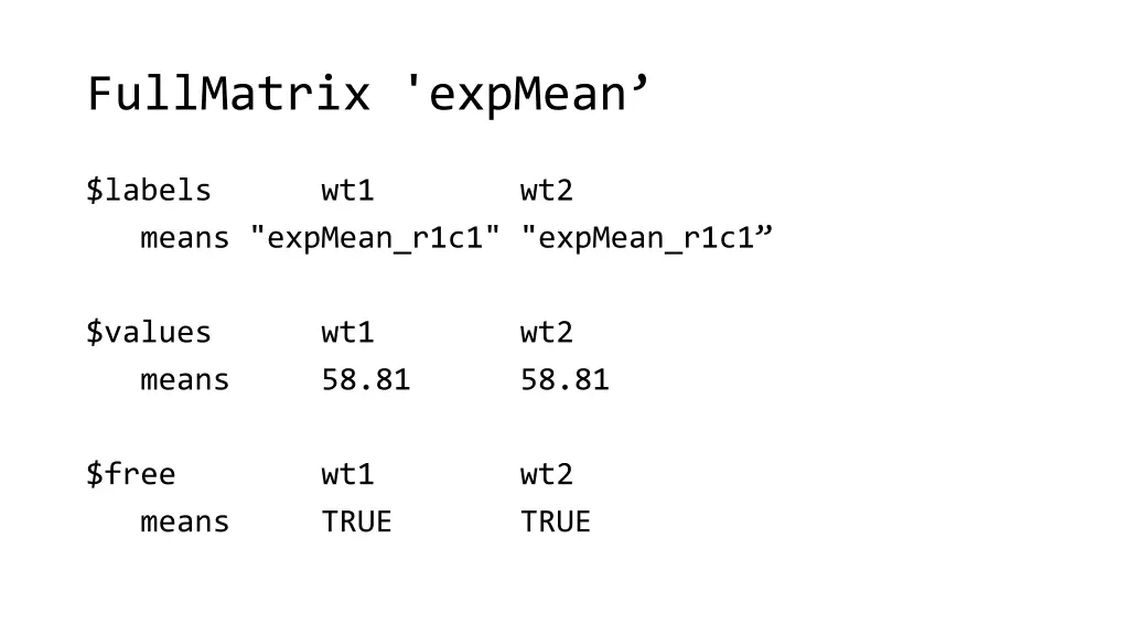 fullmatrix expmean