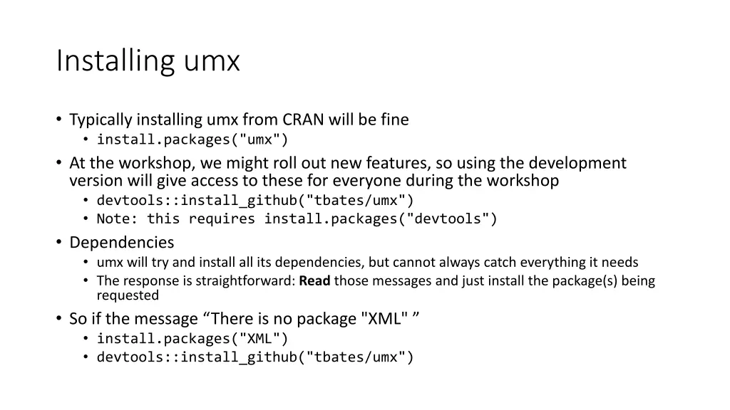 installing umx