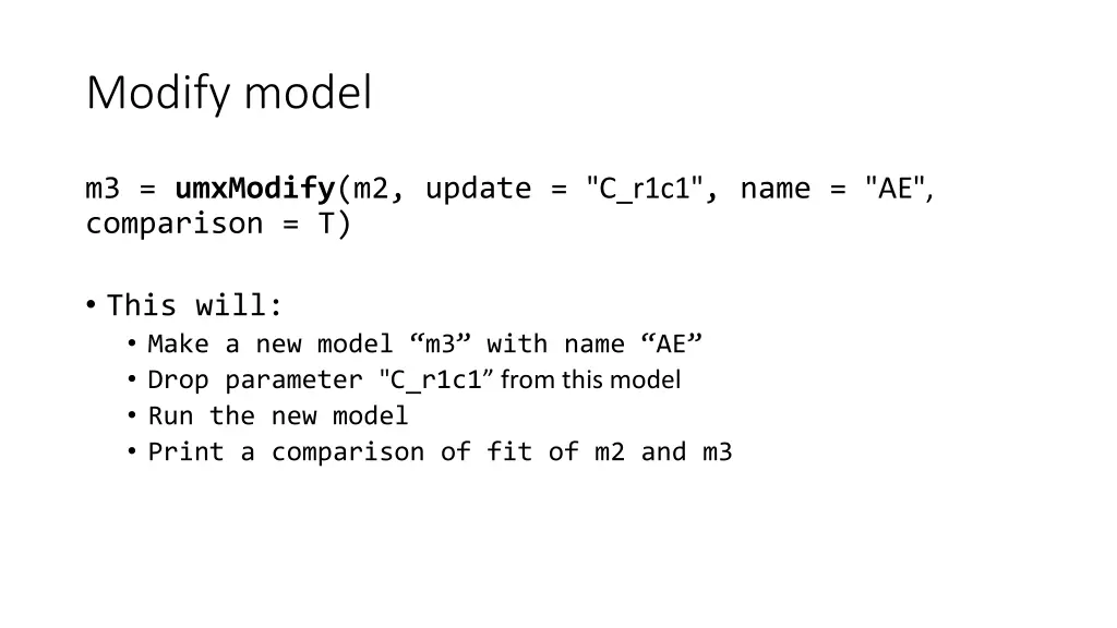 modify model 1