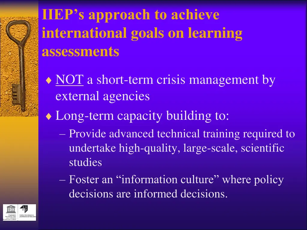 iiep s approach to achieve international goals