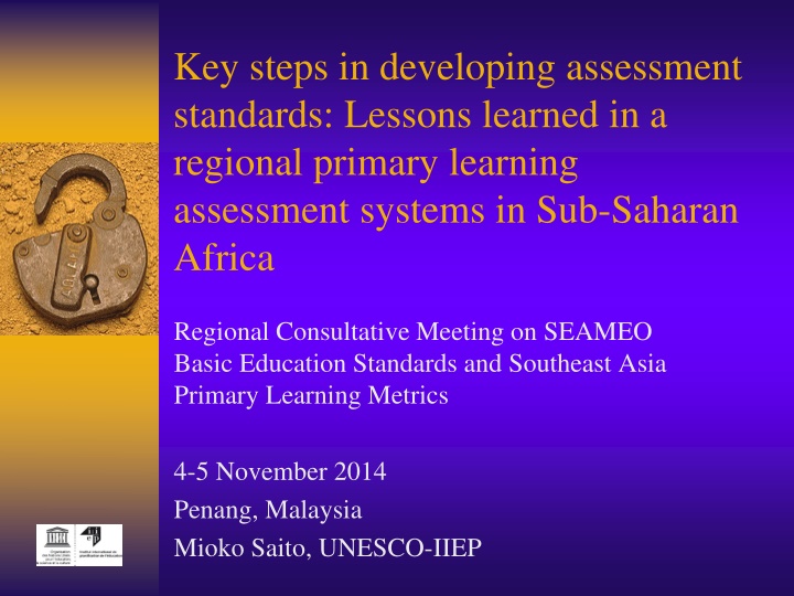 key steps in developing assessment standards