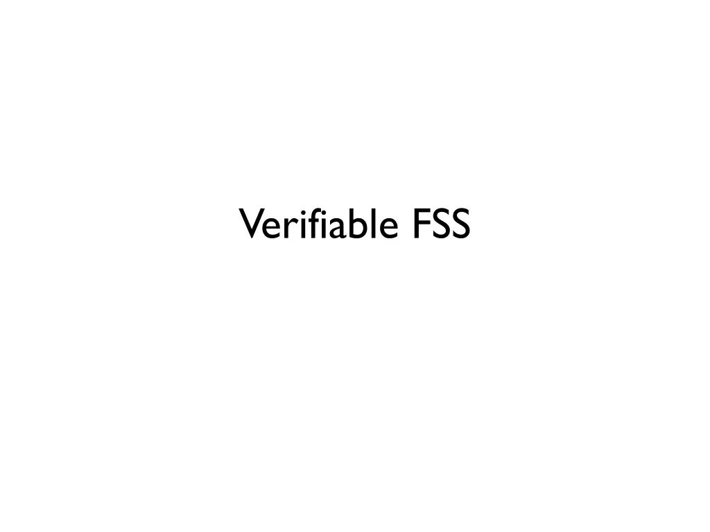 verifiable fss
