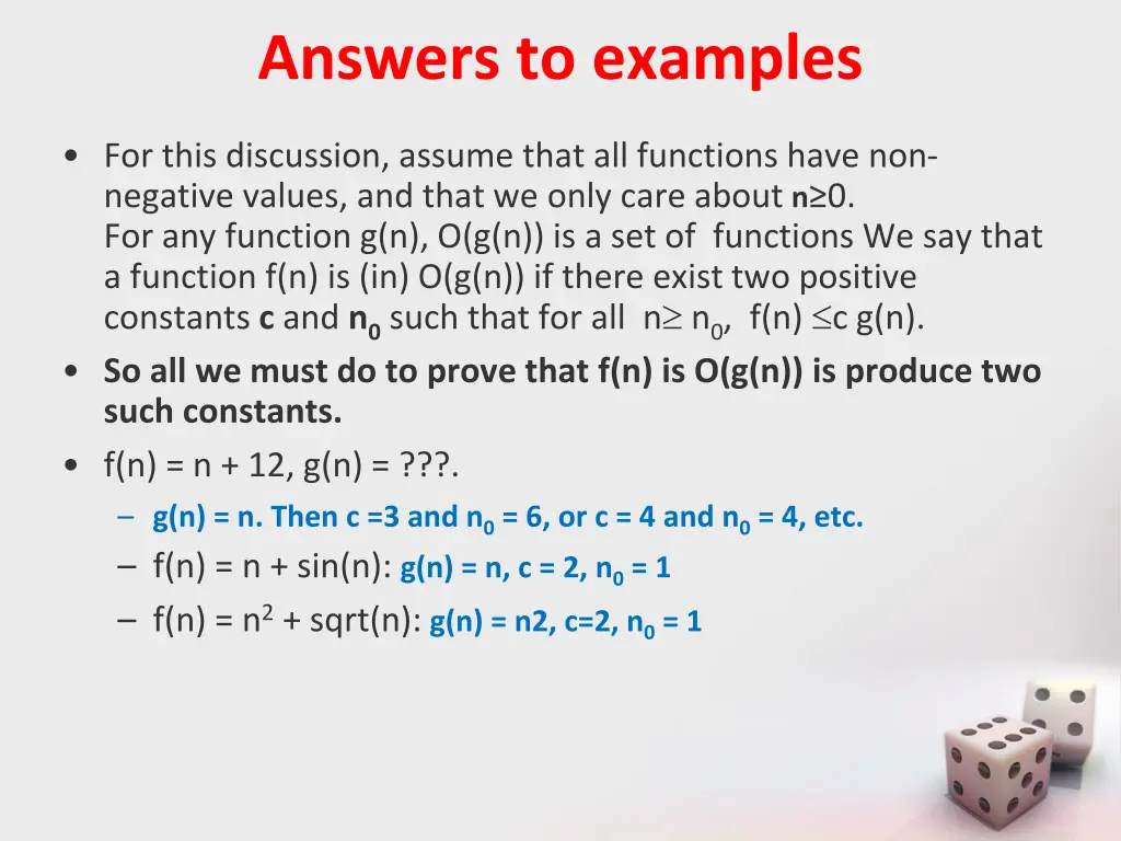 answers to examples