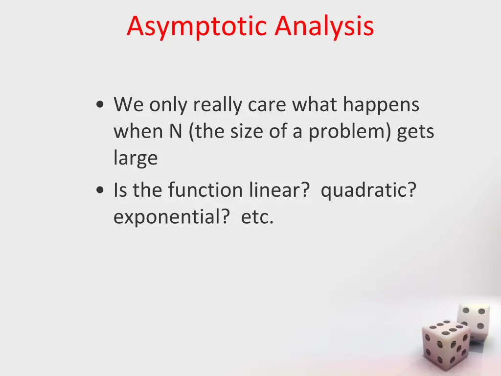 asymptotic analysis