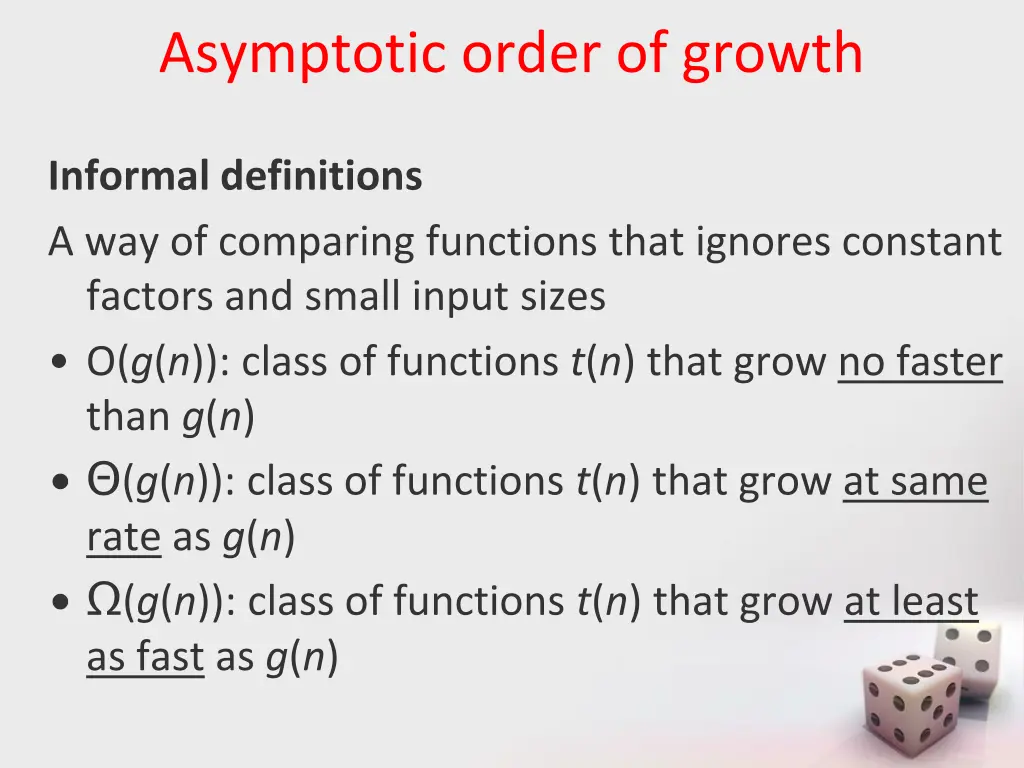 asymptotic order of growth