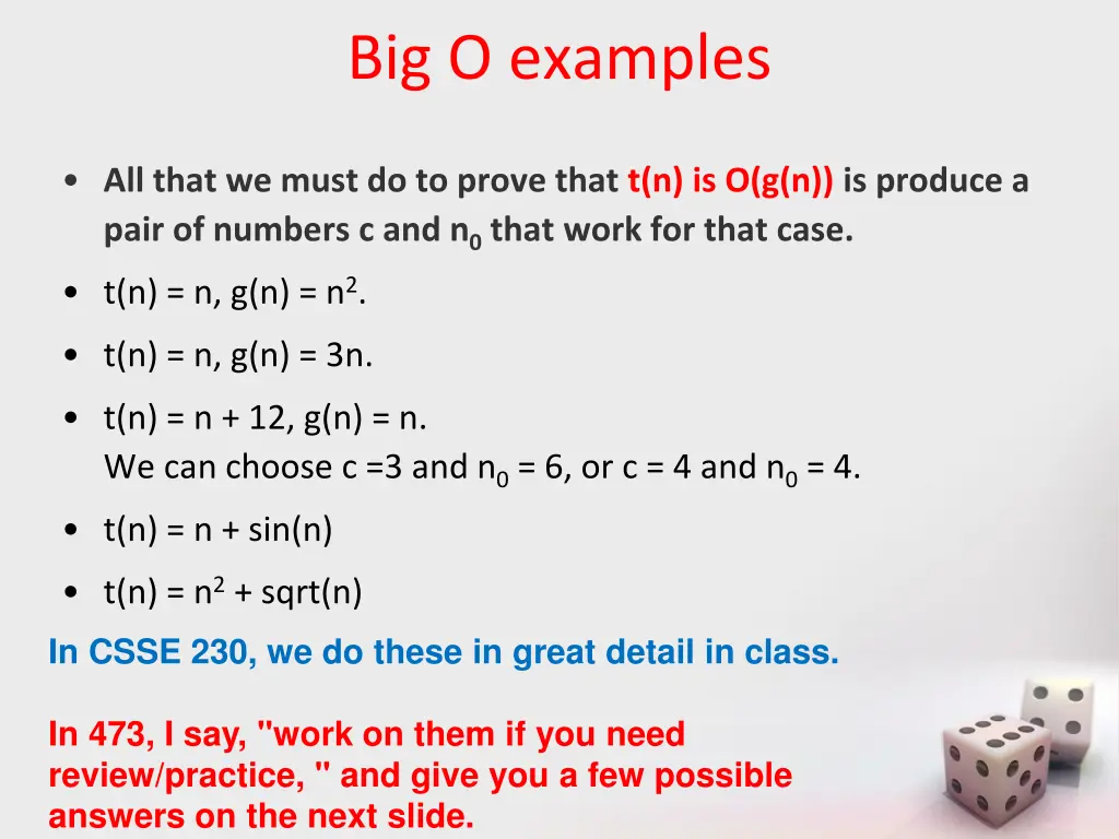 big o examples