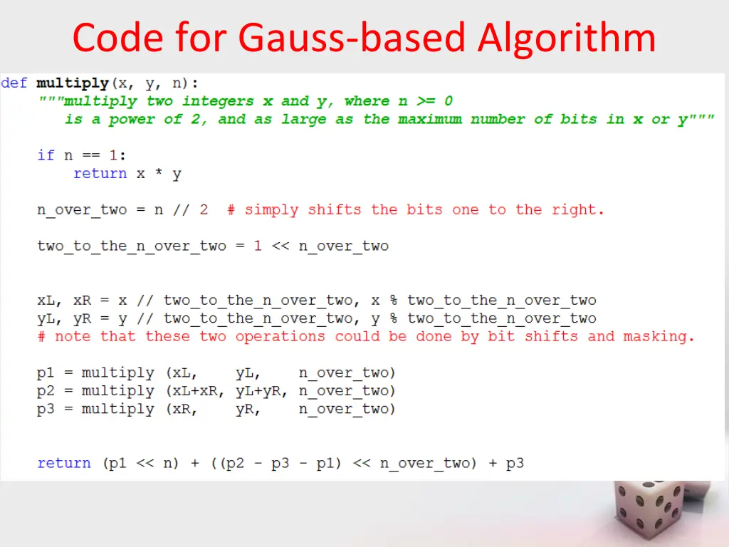 code for gauss based algorithm