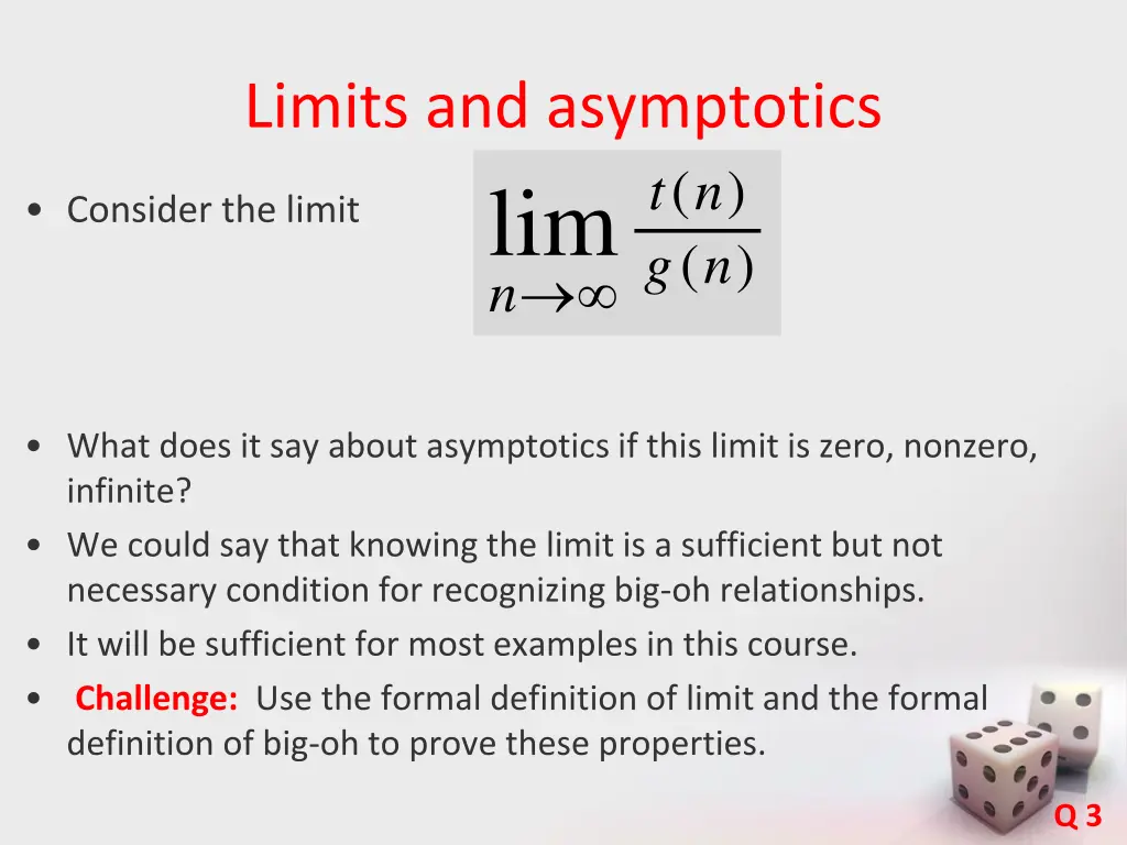 limits and asymptotics lim n