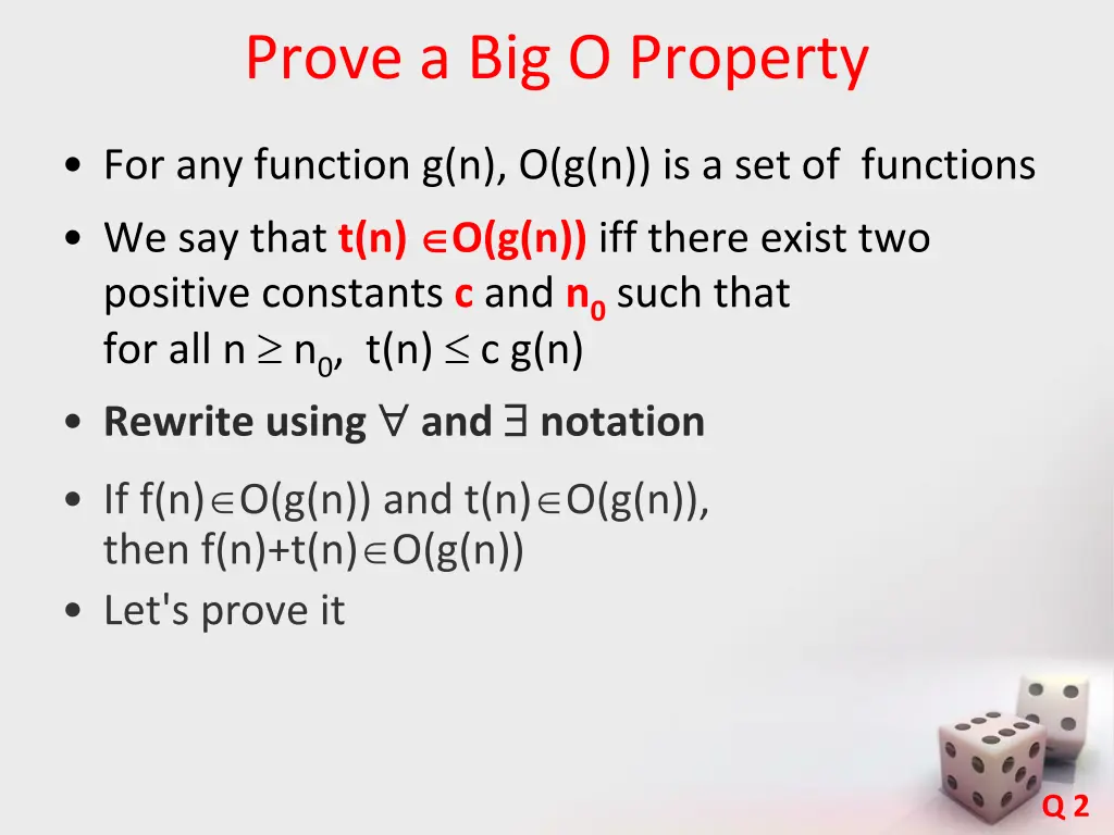 prove a big o property