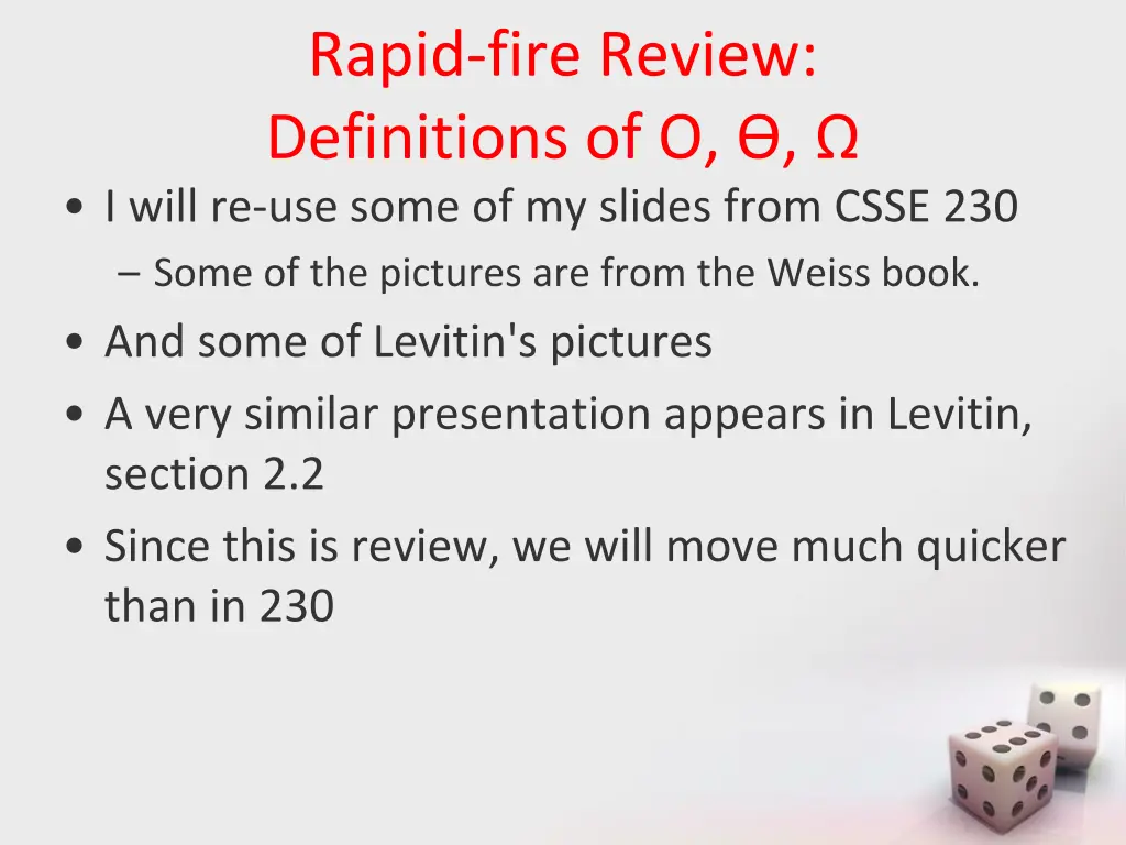 rapid fire review definitions of o i will