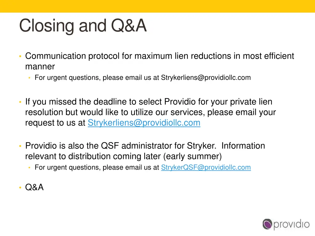 closing and q a