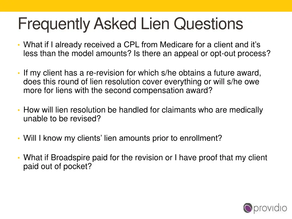 frequently asked lien questions