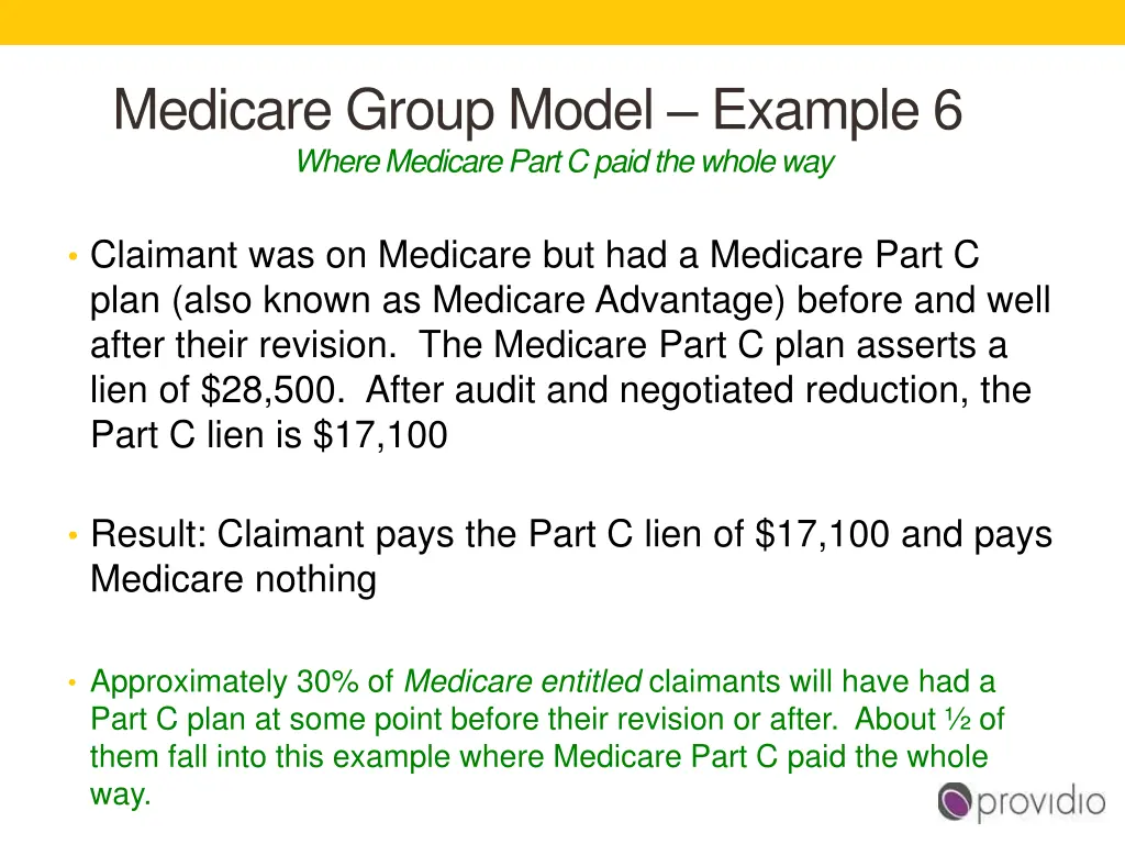 medicare group model example 6 where medicare