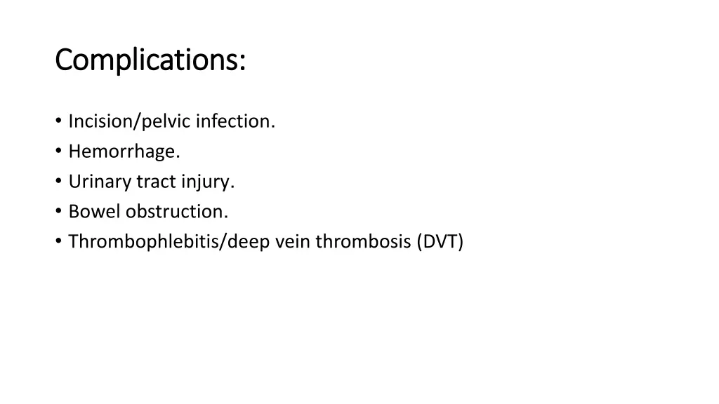 complications complications