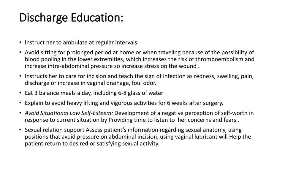 discharge education discharge education