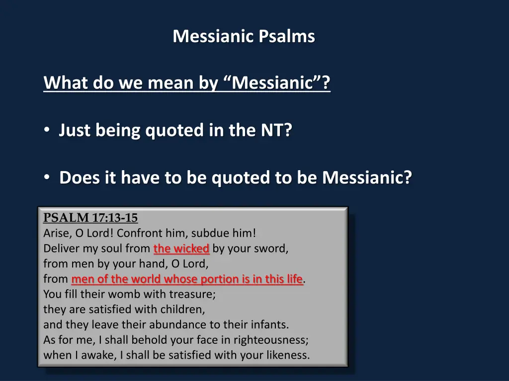 messianic psalms 3