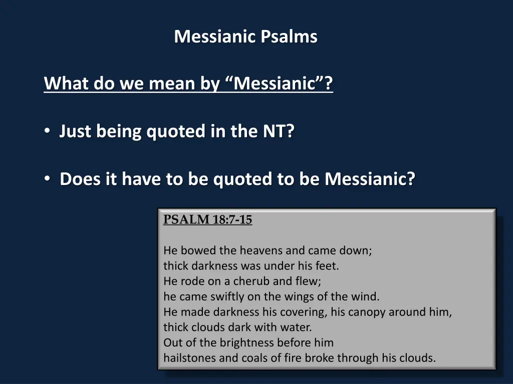 messianic psalms 7