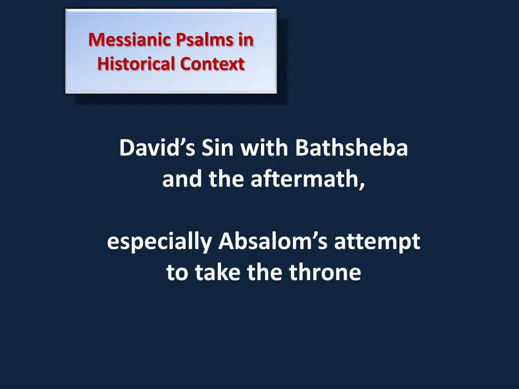 messianic psalms in historical context 1