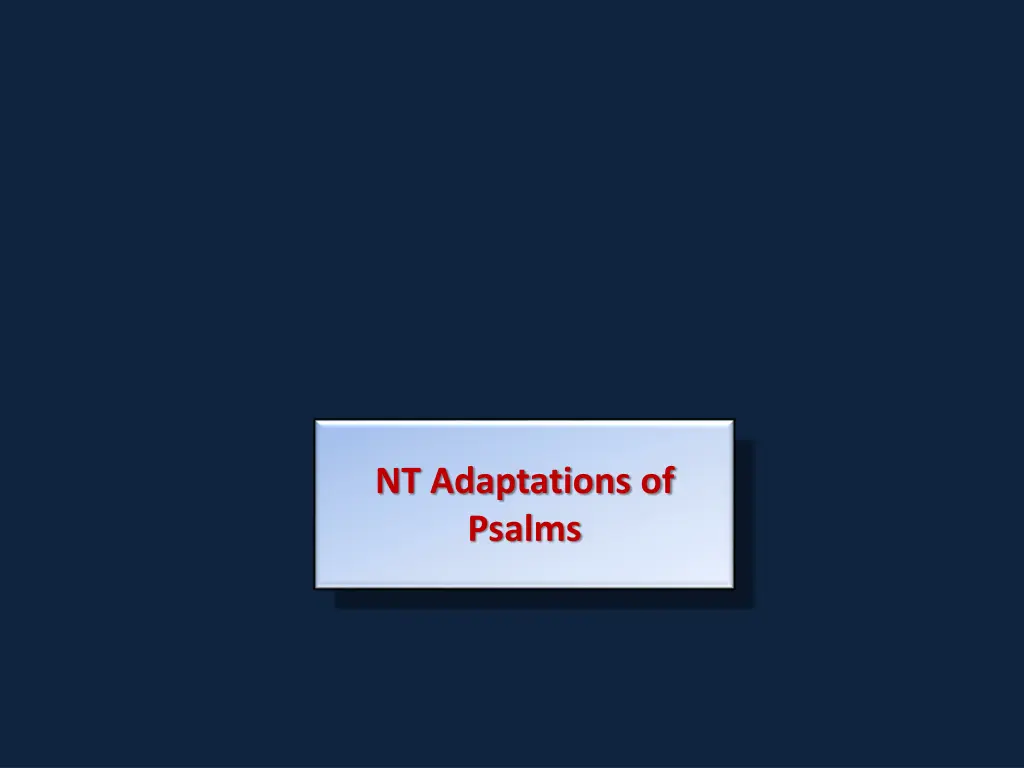 nt adaptations of psalms