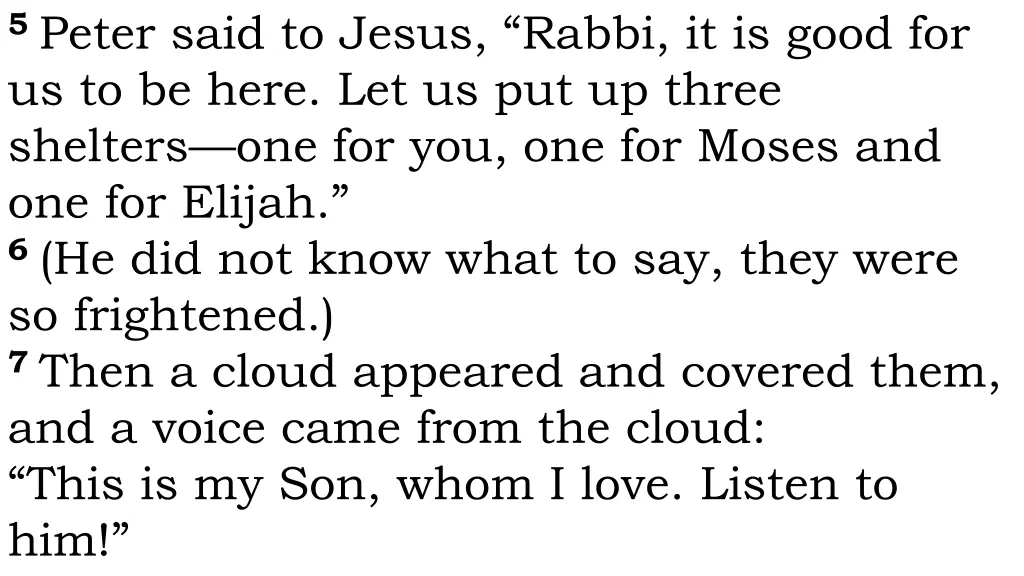 5 peter said to jesus rabbi it is good