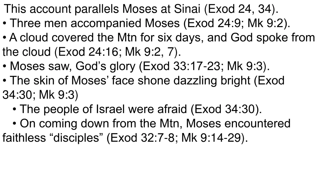 this account parallels moses at sinai exod