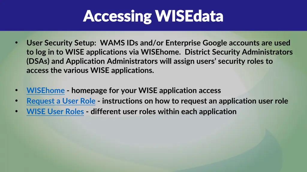 accessing wisedata accessing wisedata