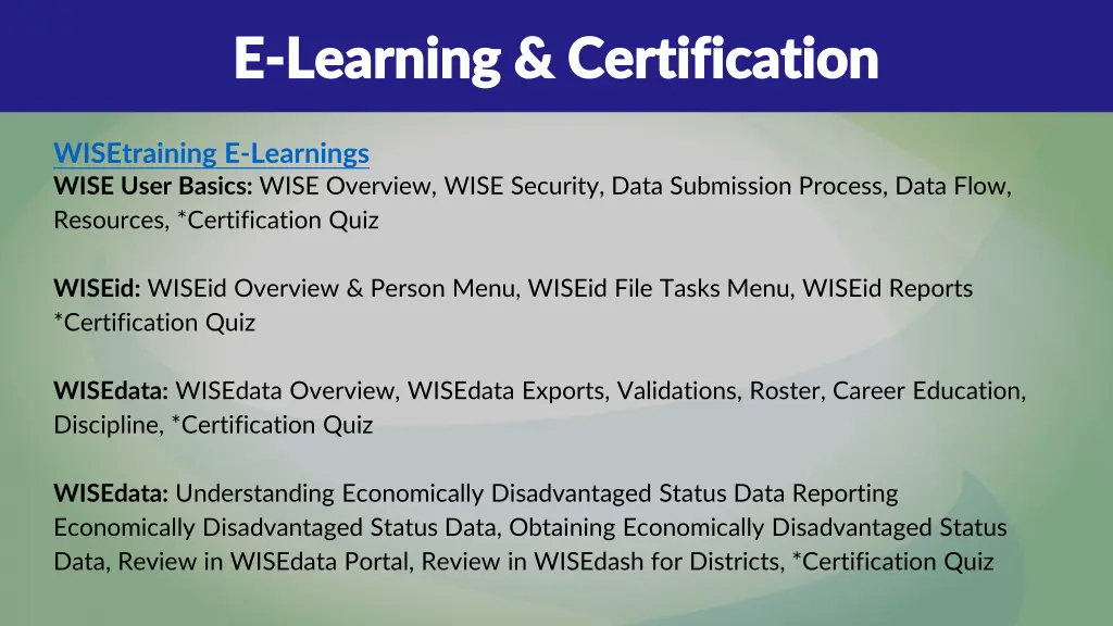 e e learning certification learning certification