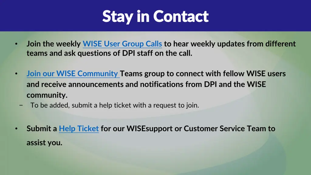 stay in contact stay in contact