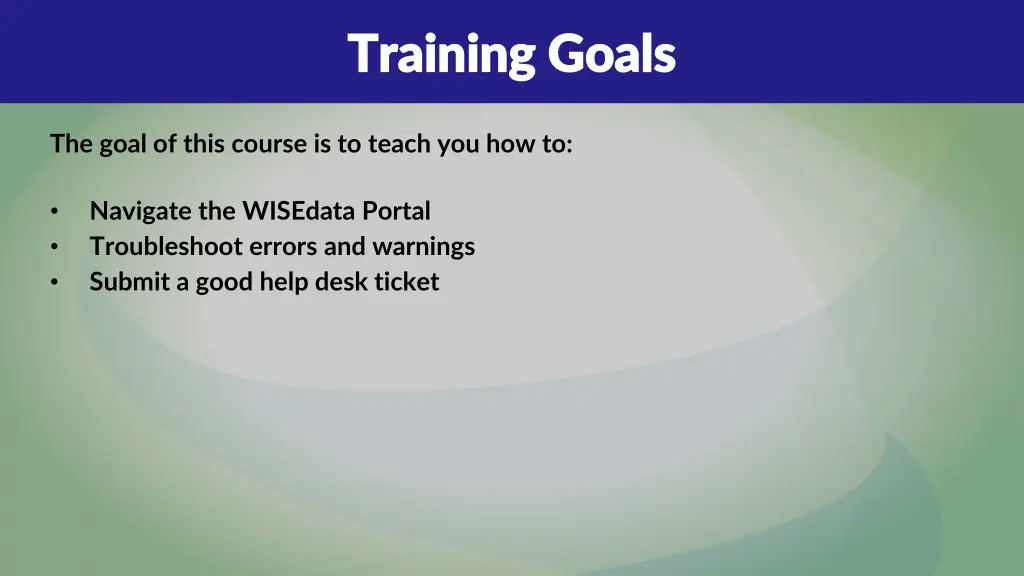 training goals training goals