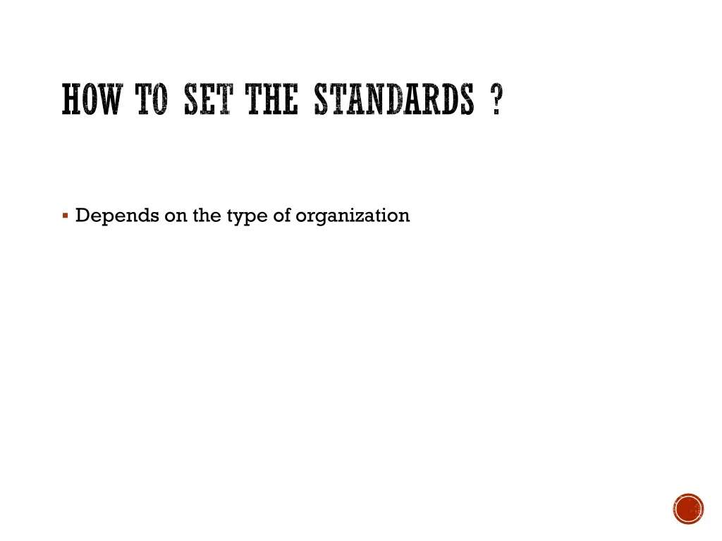how to set the standards