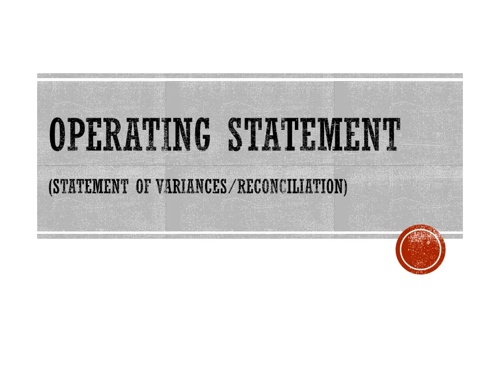 operating statement
