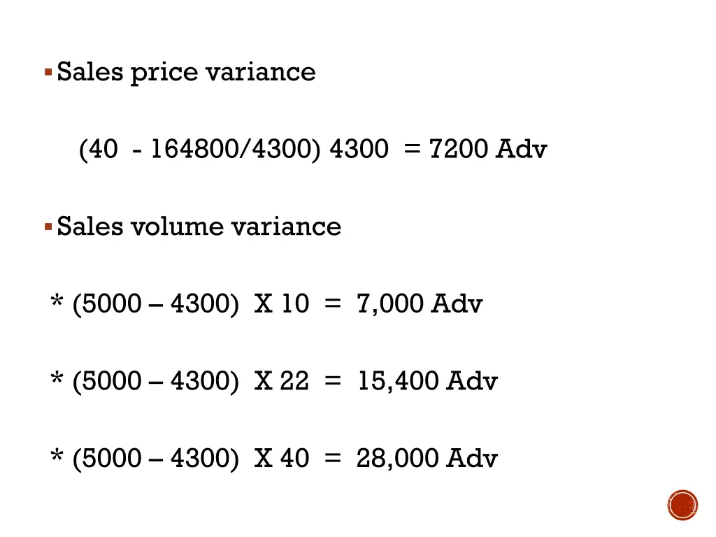 sales price variance
