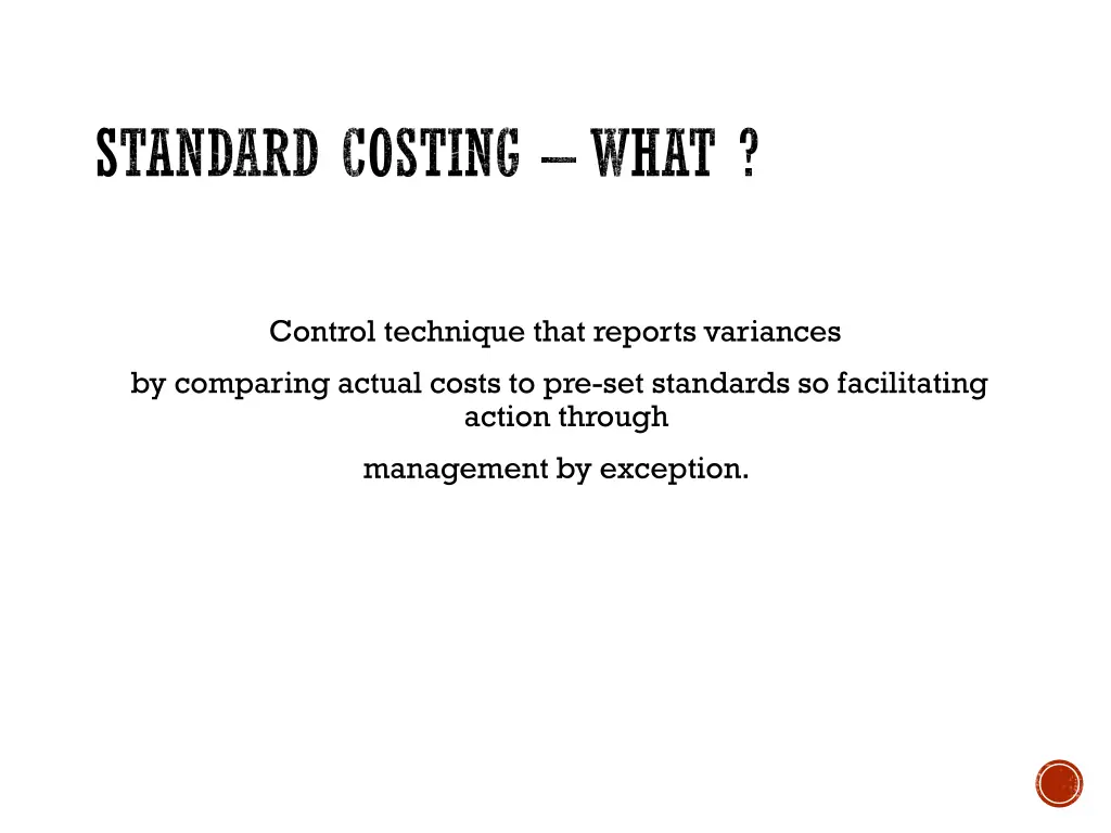 standard costing what