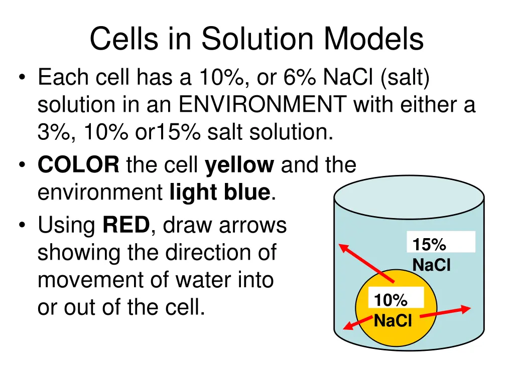 cells in solution models each cell