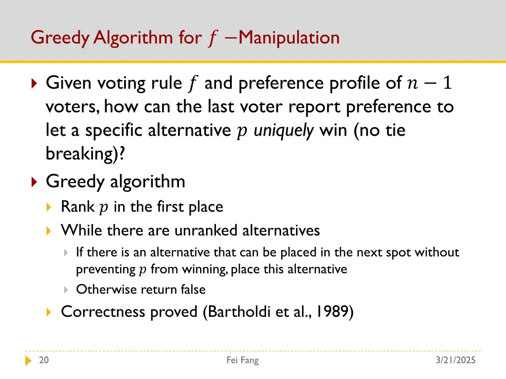 greedy algorithm for manipulation