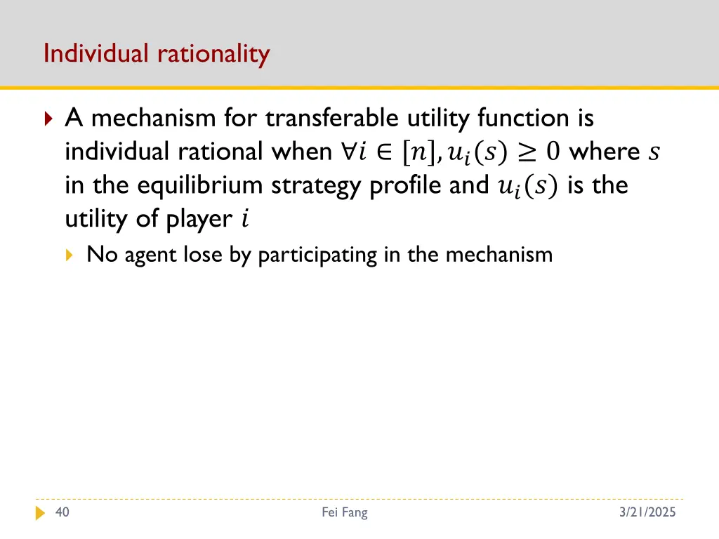 individual rationality