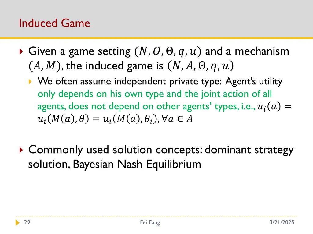 induced game