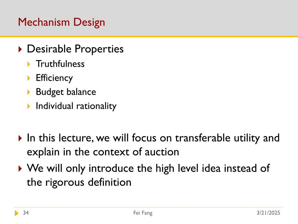 mechanism design 1