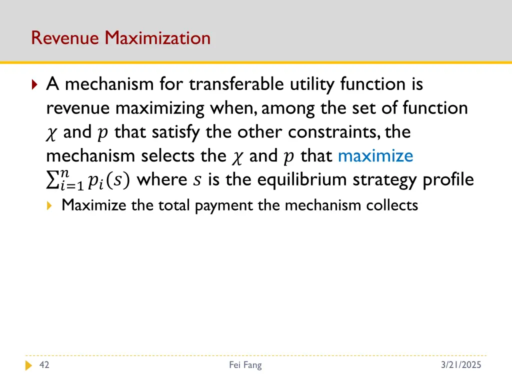 revenue maximization