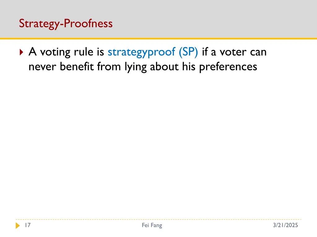 strategy proofness