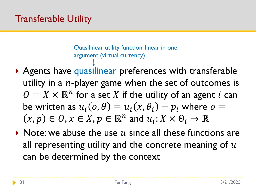 transferable utility