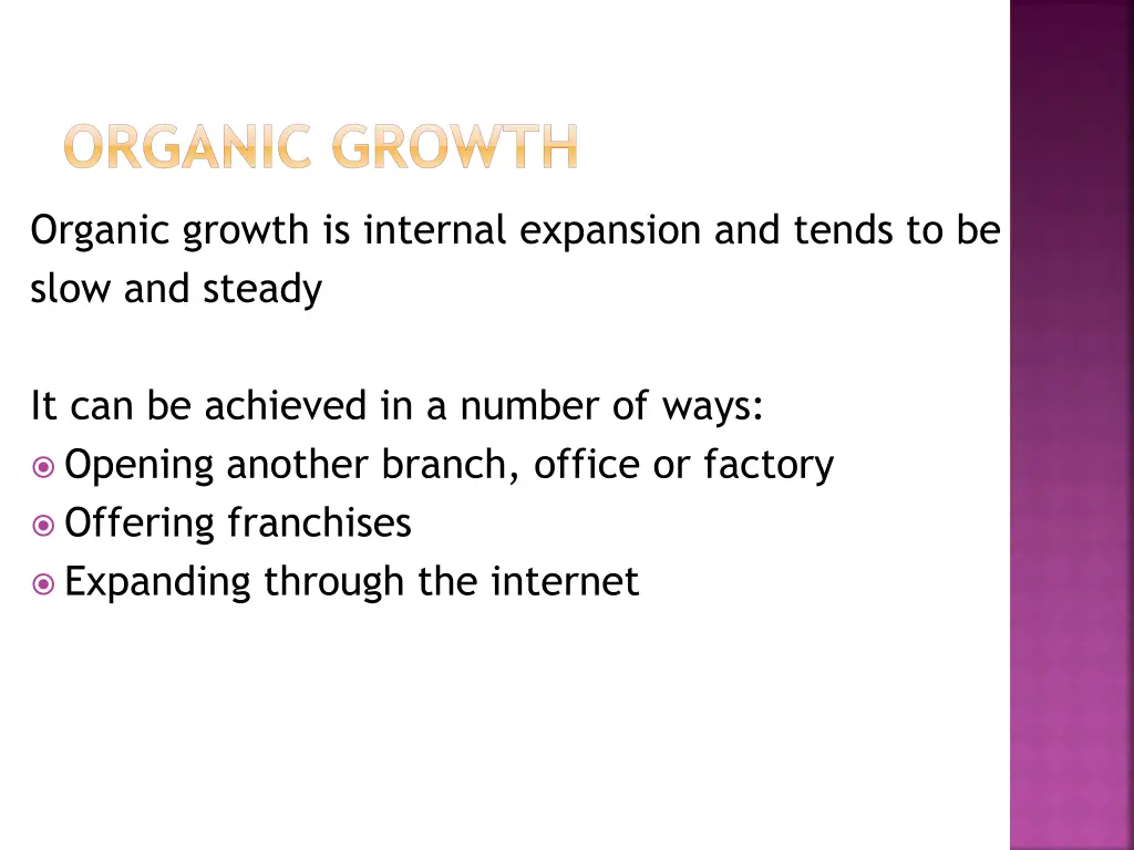 organic growth