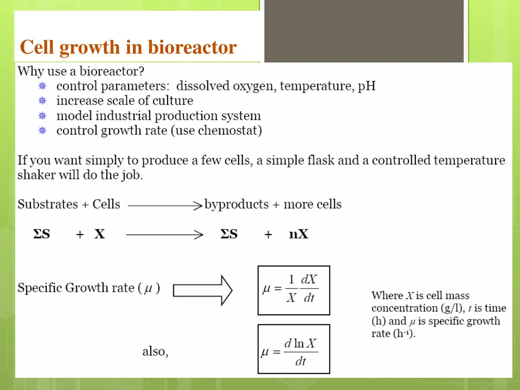 cell growth in bioreactor